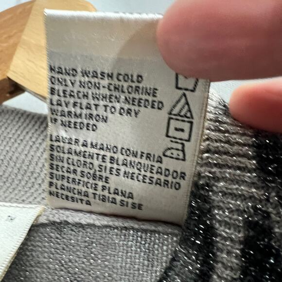 VINTAGE Kathie Lee LARGE Gray Cheetah Knit Sweatshirt Top Sleeveless Mock Neck - Picture 8 of 8